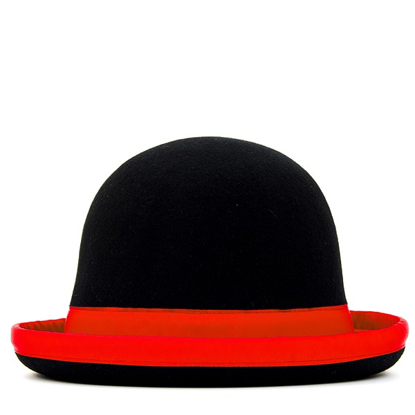 Chapeau melon Tumbler noir/bord rouge 59cm
