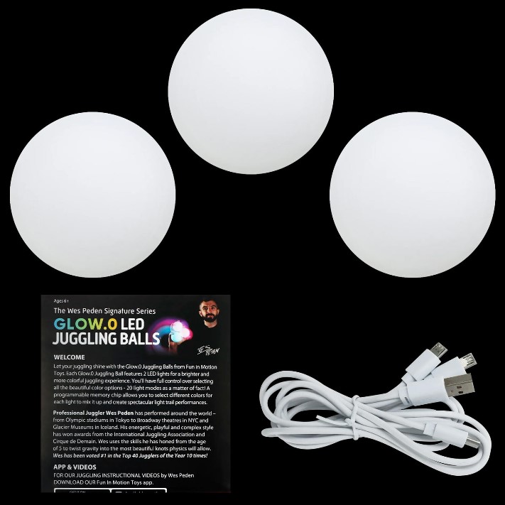 Set de 3 Balles Lumineuse USB rechargeable multicouleur Set de 3 Balles Lumineuse USB rechargeable multicouleur