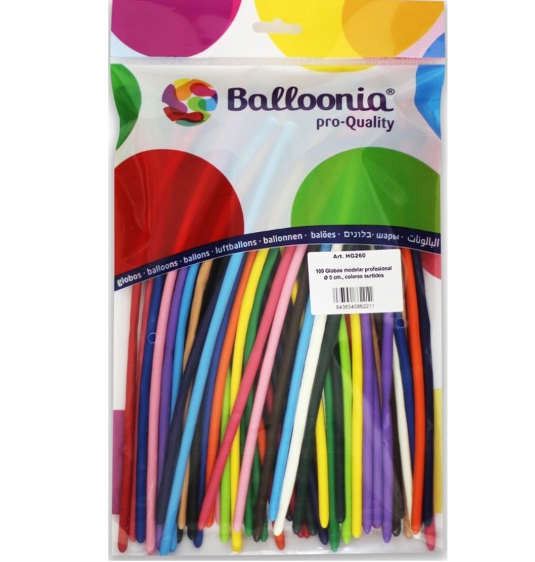 Balloon Balloonia 260Q classique couleurs mélangées Balloon Balloonia 260Q classique couleurs mélangées