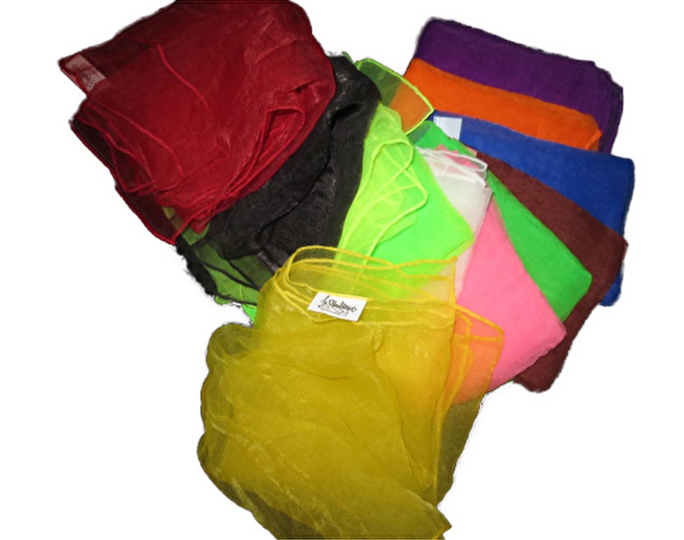 36x Foulard à jongler 65x65cm couleurs mélangées 36x Foulard à jongler 65x65cm couleurs mélangées