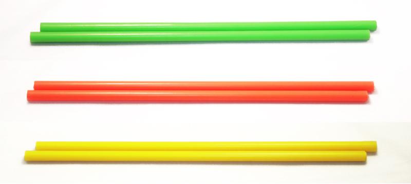 Paire de baguettes silicone 14mm Fluo pour le bâton du diable