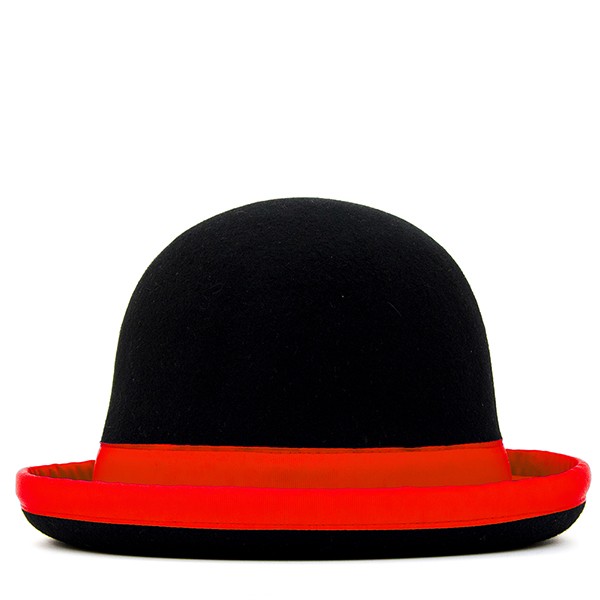 Chapeau melon Tumbler noir/bord rouge 59cm - Cliquez sur l'image pour la fermer