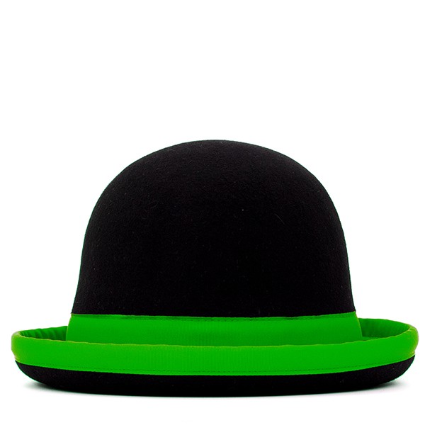 Chapeau melon Tumbler noir/bord vert 61cm