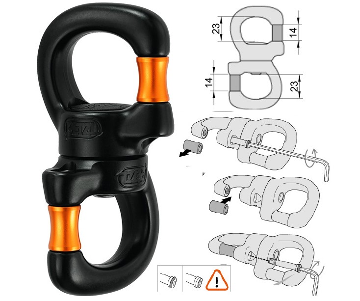 Emerillon Swivel PETZL Open pour objets aérien