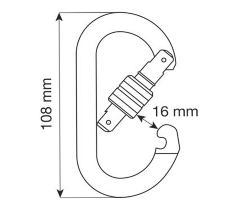 Carabiner Oval Compact Lock aluminium