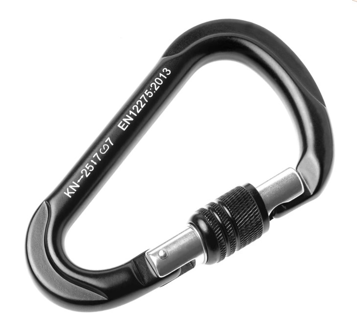 Mousqueton XL triangle aluminium noir